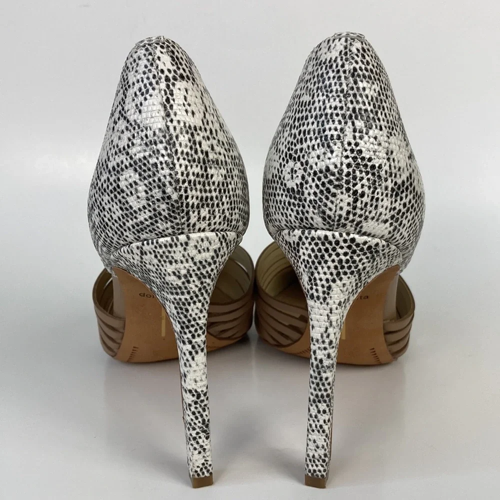 Dolce Vita Tan & Snakeskin Point Toe Stiletto - Picture 5 of 13